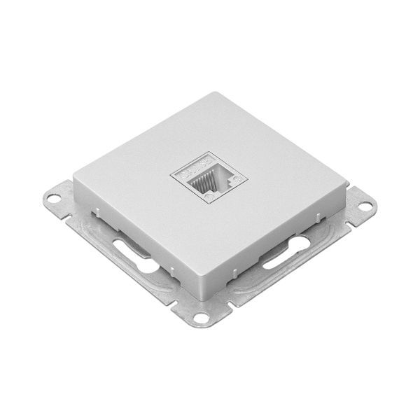  Розетка компьютерная 1-м СП Эпика RJ45 кат.5 механизм алюм. EKF UP1-SOA-RJ45-5 фото в каталоге от BTSprom.by