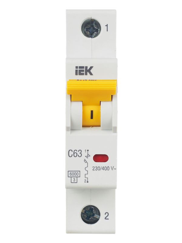  Выключатель автоматический модульный 1п C 63А 6кА ВА47-60M KARAT IEK MVA31-1-063-C фото в каталоге от BTSprom.by