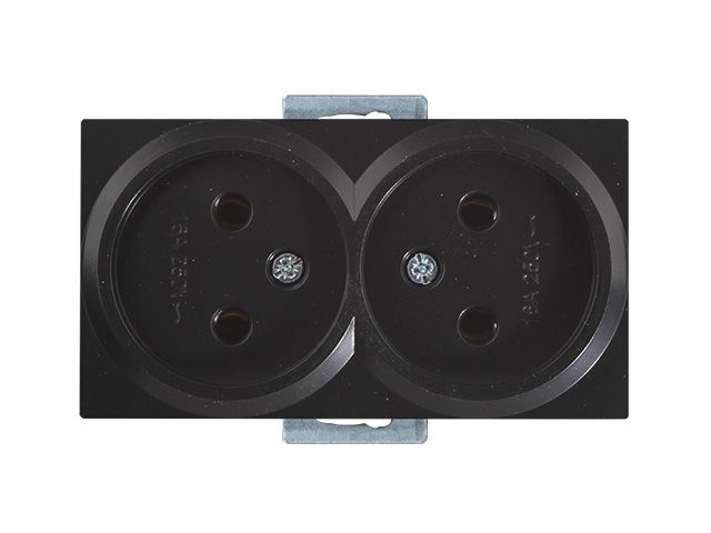 розетка 2-ая (скрытая, б/з) черная, rita, mutlusan (16 a, 250 v, ip 20) 2200 203 0284 от BTSprom.by