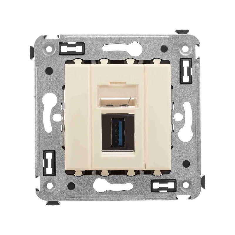 розетка usb 3.0 1-м сп avanti "ванильная дымка" тип а-а dkc 4405303 от BTSprom.by