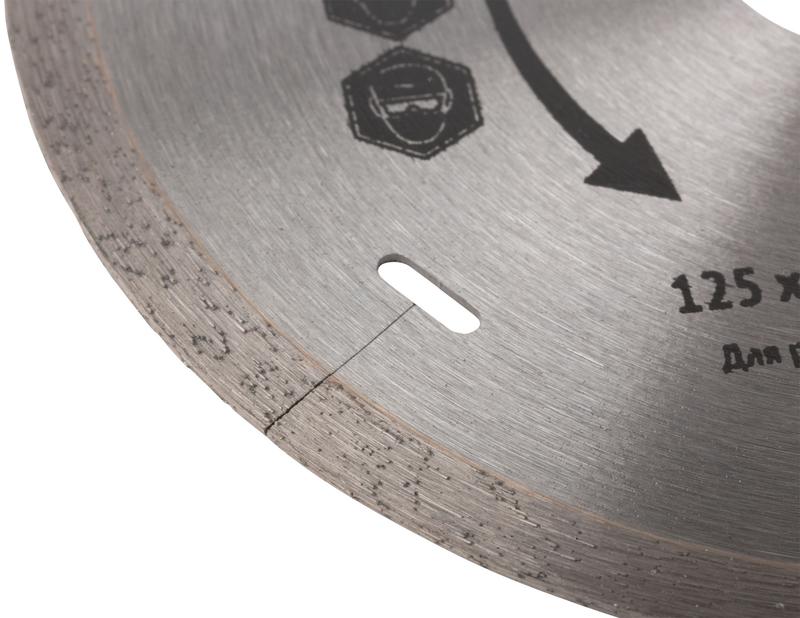  Диск отрезной алмазный сплошной по кафелю 125х1.2х5.0х22.2мм влажная резка FIT 37443 фото в каталоге от BTSprom.by