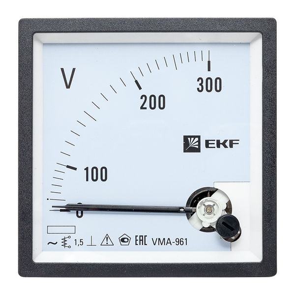  Вольтметр аналоговый VM-A961 на панель 96х96 (квадратный вырез) 300В прямое подкл. EKF vm-a961-300/vma-961-300 фото в каталоге от BTSprom.by