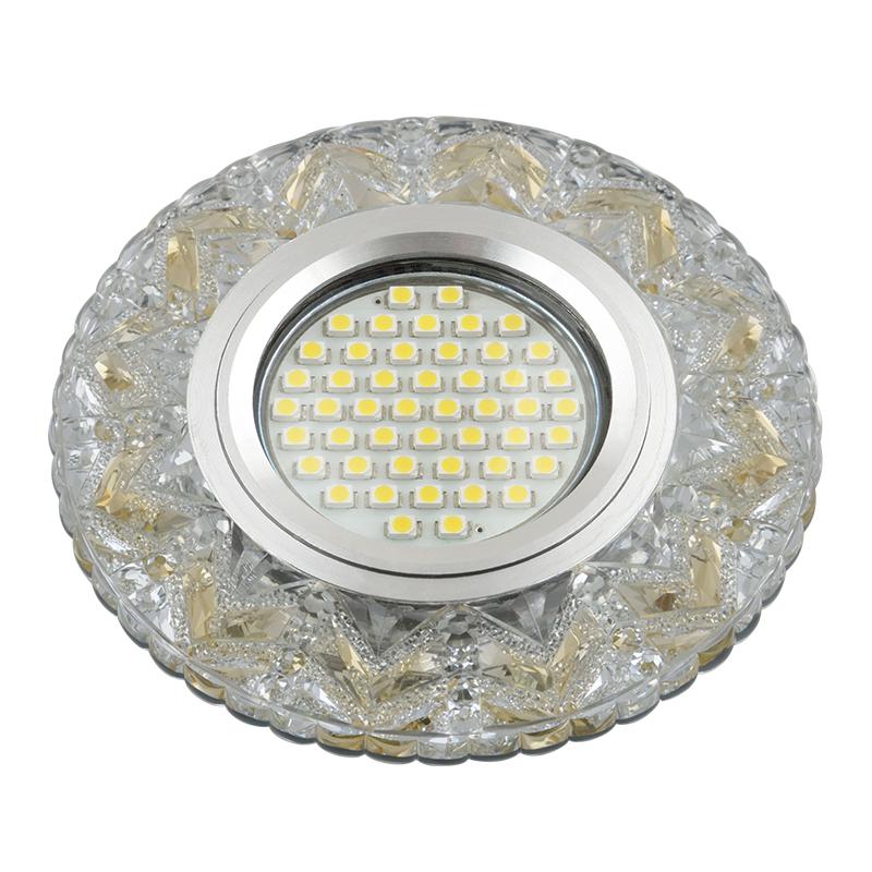светильник dls-l146 gu5.3 glassy/gold gu5.3 встраив. доп. светодиод. подсветка 3вт без лампы стекло fametto ul-00003894 от BTSprom.by