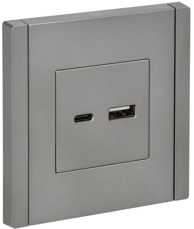 розетка usb a+c сталь forte&piano 18вт fp551 iek fp-u22-018-k46 от BTSprom.by