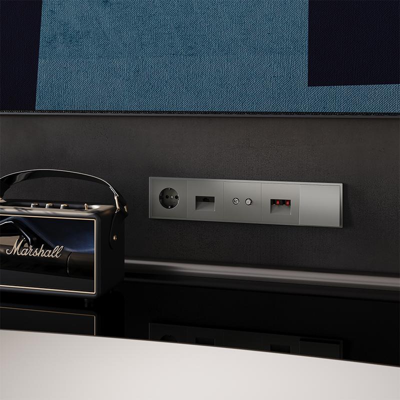  Розетка компьютерная 1-м СП S70 RJ45 кат.6 механизм титан Voltum VLS060106 фото в каталоге от BTSprom.by