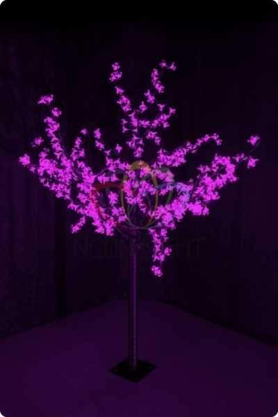 светодиодное дерево "сакура", высота 1,5 м, диаметр кроны 1,3м, фиолетовые диоды, ip 44, понижающий трансформатор в комплекте, neon-night от BTSprom.by