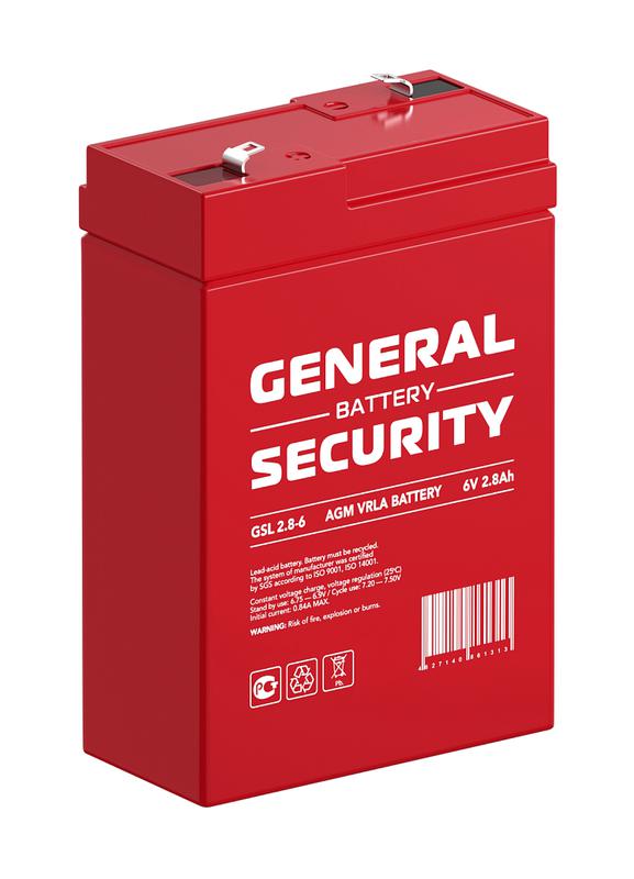  Аккумулятор 6В 2.8А.ч General Security GSL2.8-6 фото в каталоге от BTSprom.by