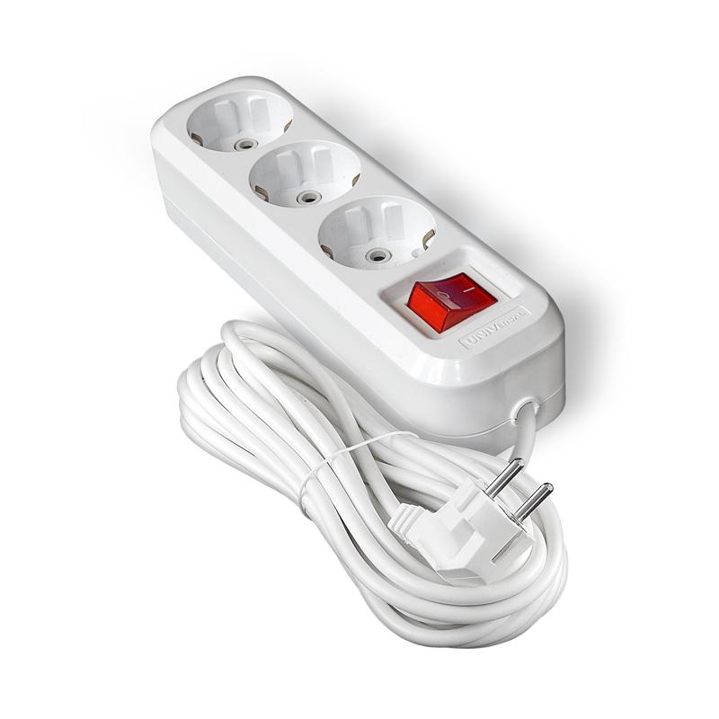 удлинитель 3х10м с заземл. ip20 s-303а пвс 3х1.5 с выкл. universal 1729 от BTSprom.by