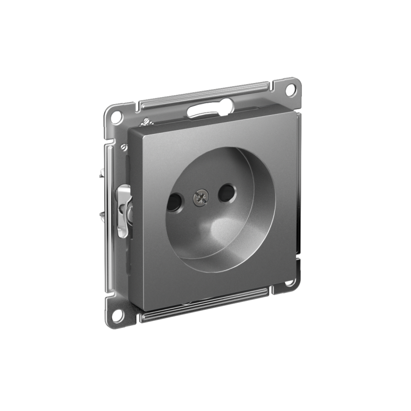 розетка atlasdesign 16а без заземл. защ. шторки быстрозажим. клем. механизм сталь se atn000949s от BTSprom.by