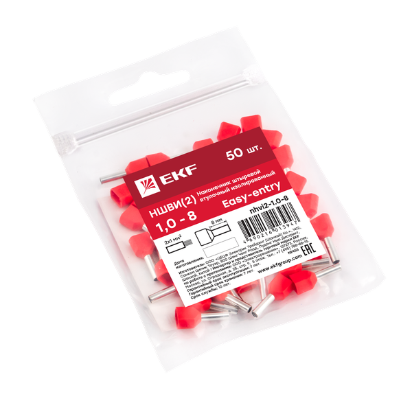  Наконечник НШвИ(2) 1.0-8 (уп.50шт) EKF nhvi2-1.0-8 фото в каталоге от BTSprom.by