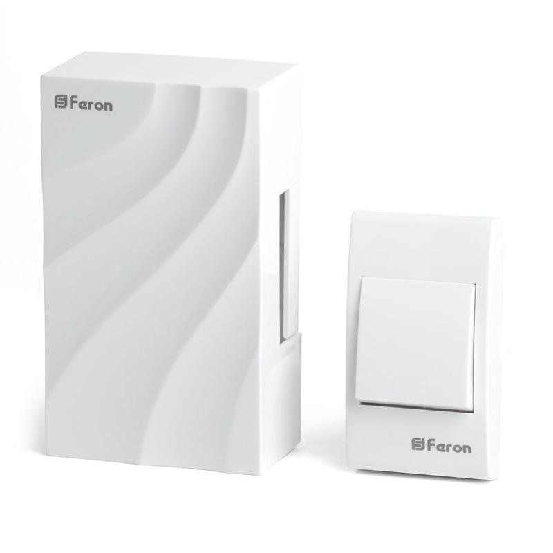 звонок с кнопкой электромеханический проводной 230в бел. 119х70х37мм db-102 feron 48806 от BTSprom.by