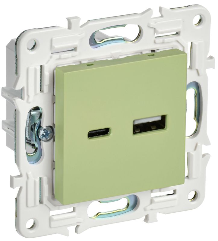 розетка usb a+c 18вт skandy sk-r13g мятный iek sk-u22-018-k06 от BTSprom.by