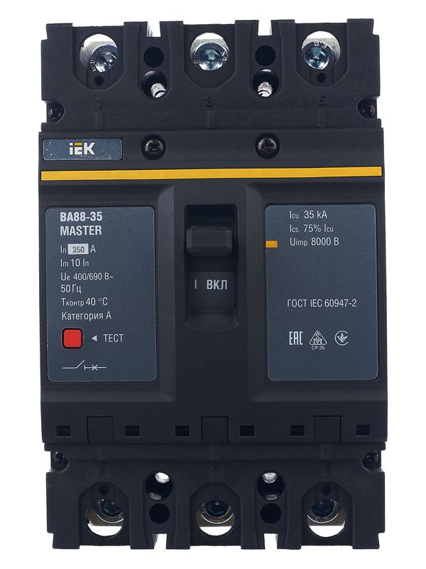  Выключатель автоматический 3п 250А 35кА ВА88-35 MASTER IEK SVA30-3-0250-02 фото в каталоге от BTSprom.by