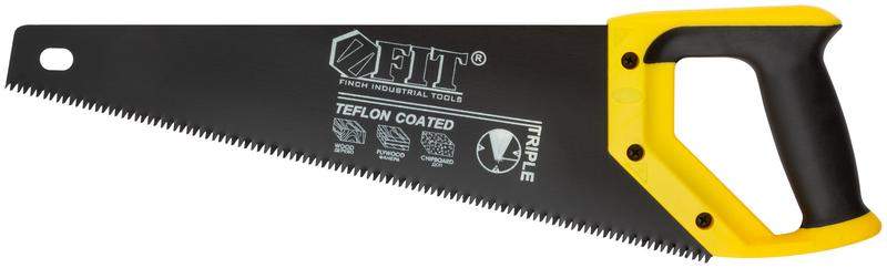ножовка по дереву средн.кален.зуб 7 тpi 3d заточка пласт.прорезинен.ручка тефлон.покрытие 400мм fit 40464 от BTSprom.by