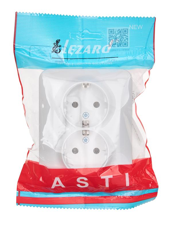  Розетка 2-м СП ASTI 16А IP20 без заземл. термопласт бел. LEZARD 7081-0200-128B фото в каталоге от BTSprom.by