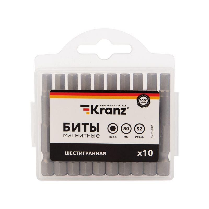  Бита шестигранная HEX-5х50мм для шуруповерта (уп.10шт) Kranz KR-92-0423 фото в каталоге от BTSprom.by