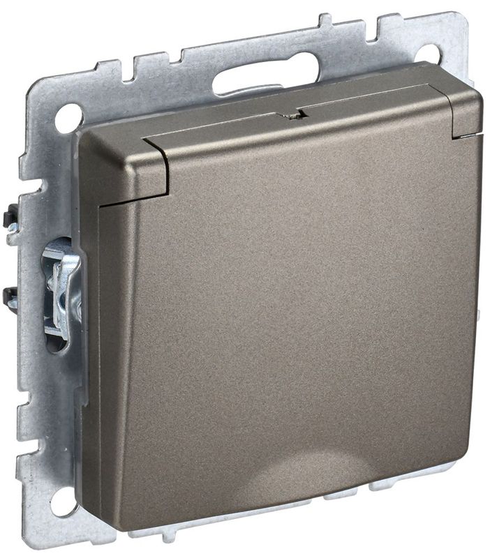 розетка brite рсбш10-3-брш 16а ip20 с заземл. защ. шторки с крышкой механизм шампань iek br-r16-16-k37 от BTSprom.by