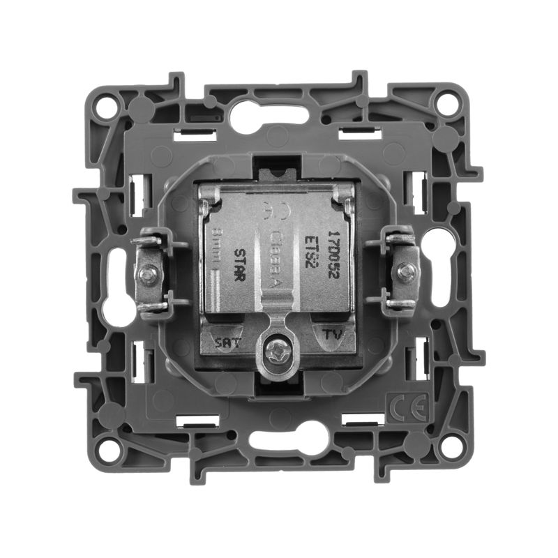  Розетка телевизионная TV/SAT СП Etika двухкабельная механизм алюм. IEK 672457 фото в каталоге от BTSprom.by