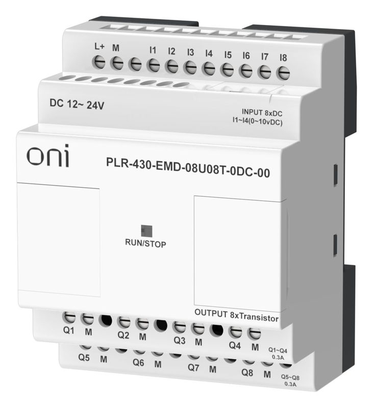  Модуль расширения входов выходов ПЛК 430 4 DI 4 UI (0-10В/DI) 8 TO 24В DC ONI PLR-430-EMD-08U08T-0DC-00 фото в каталоге от BTSprom.by