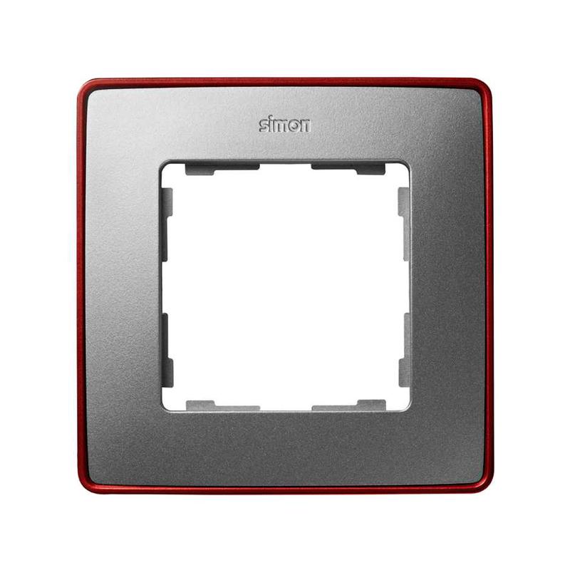 рамка 1-м simon82 detail красн./алюм. металл simon 8201610-255 от BTSprom.by