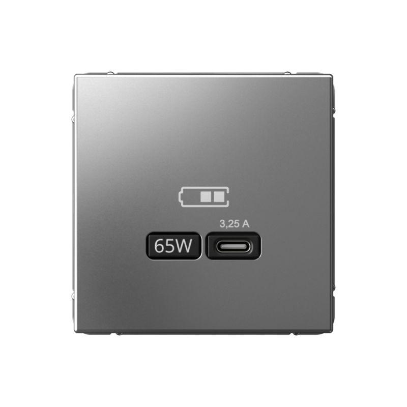  Розетка USB ArtGallery тип C 65Вт QC PD высокоскор. ЗУ механизм сталь SE GAL000927 фото в каталоге от BTSprom.by