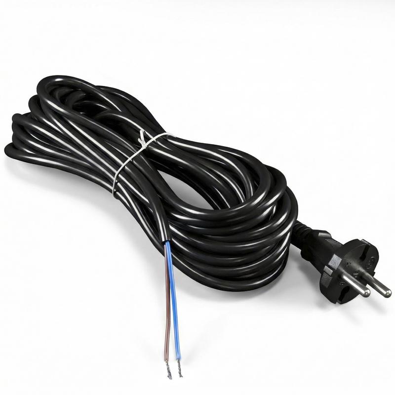 шнур сетевой с вилкой 5м без заземл. 10а пвс 2х1 черн. domtok 2776 от BTSprom.by