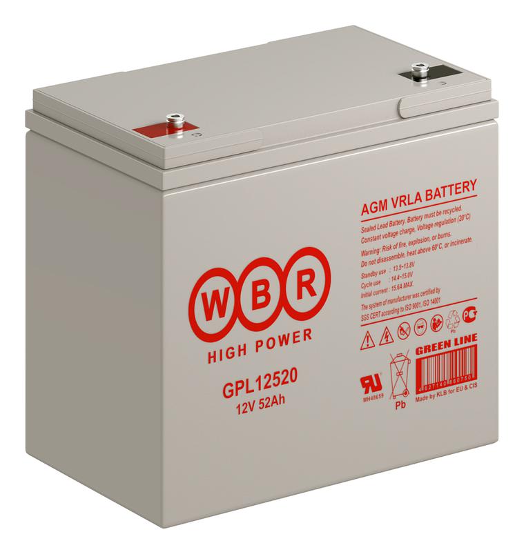 Аккумулятор 12В 55А.ч WBR GPL12520 WBR фото в каталоге от BTSprom.by