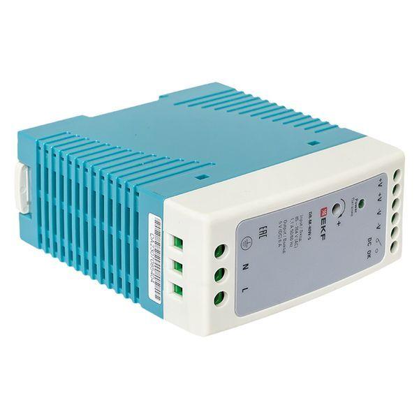  Блок питания на DIN-рейку 40Вт Uвх ~ 240В AC m Uвых - 5В DC постоянного тока EKF DR-M-40W-5 фото в каталоге от BTSprom.by