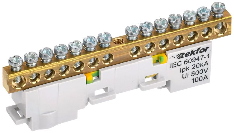 шина tekfor pe "земля" неизол. на универс. держ. 6х9-14-ж iek tf-nn10-14-dl-k05 от BTSprom.by