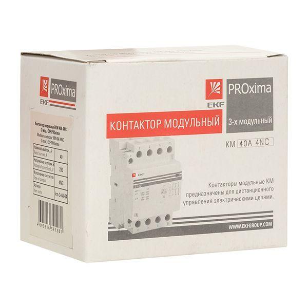  Контактор модульный КМ 40А 4NC (3 мод.) PROxima EKF km-3-40-04 фото в каталоге от BTSprom.by