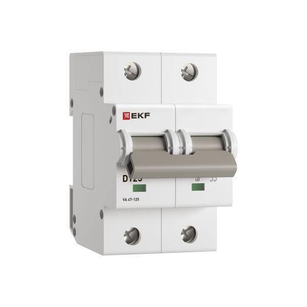  Выключатель автоматический модульный 2п D 125А 15кА ВА 47-125 PROxima EKF mcb47125-2-125D фото в каталоге от BTSprom.by