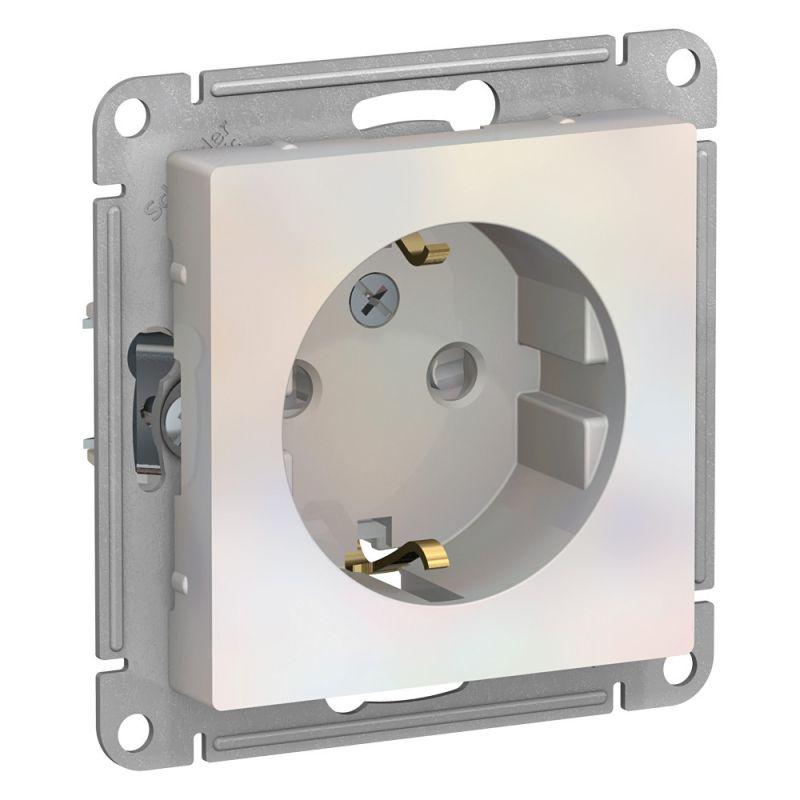 розетка 1-м сп atlasdesign 16а ip20 с заземл. защ. шторки механизм жемчуж. se atn000445 от BTSprom.by