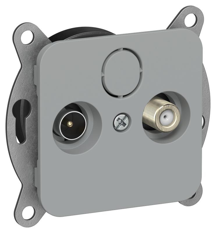 розетка проходная tv/sat 2-м сп flite ртвс-2-1-2-флс экранир. механизм сер. iek fi-af23-p-k03 от BTSprom.by