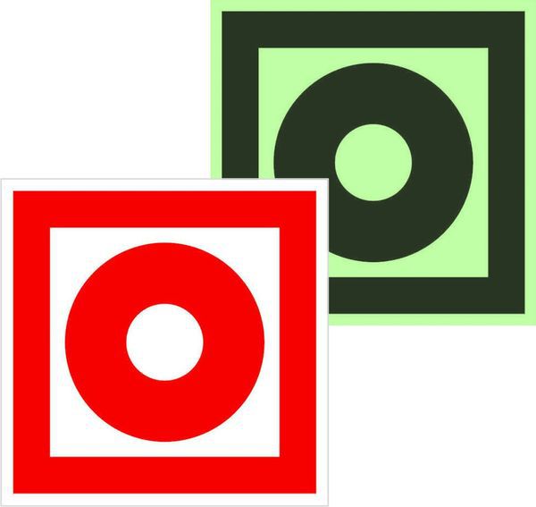 знак f 10 "кнопка включения установок (систем) пожарной автоматики" 200х200мм пластик с покрытием фотолюминесцентным ekf pn-f-10-f от BTSprom.by