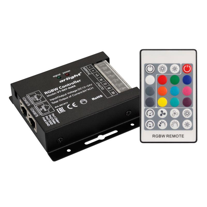 контроллер vt-s07-4х6a 12-24в пду 24 кнопки rf ip20 метал. arlight 021317 от BTSprom.by