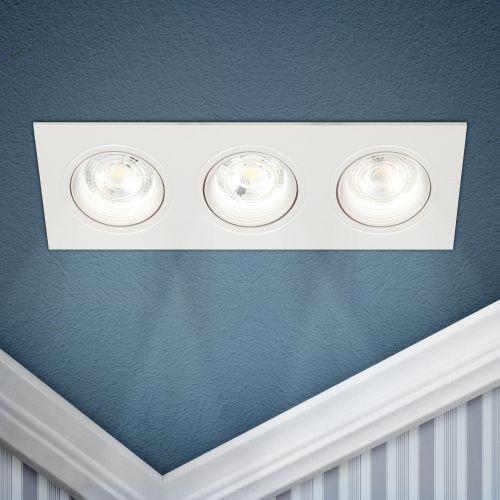 светильник встраиваемый декоративный kl92-3 wh mr16/gu5.3 бел. пластик. эра б0054376 от BTSprom.by