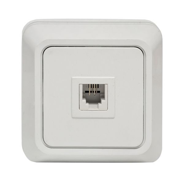  Розетка телефонная 1-м ОП Рим бел. EKF ENT01-034-10 фото в каталоге от BTSprom.by