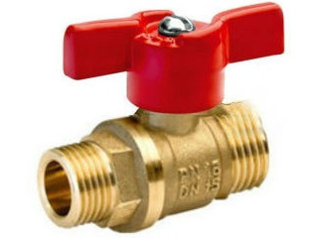 кран шаровый стандарт. 1/2" нар.-нар. бабочка pn1,6 мпа, 11б27п7, цветлит (црб0062) zw10067 от BTSprom.by