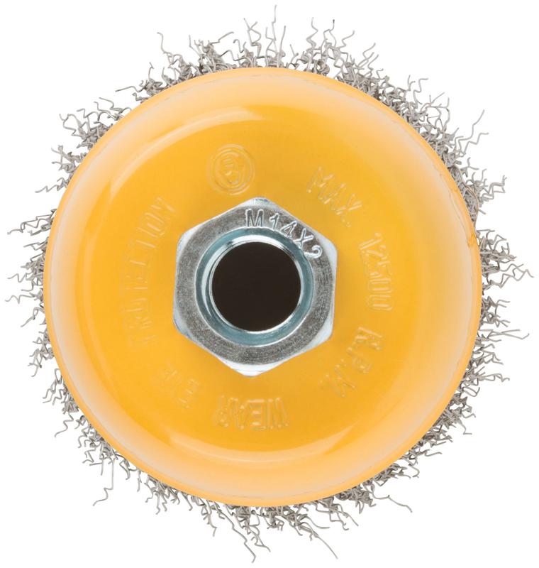  Корщетка-чашка гайка М14 волнистая проволока нержавеющая сталь 75мм FIT 38842 фото в каталоге от BTSprom.by