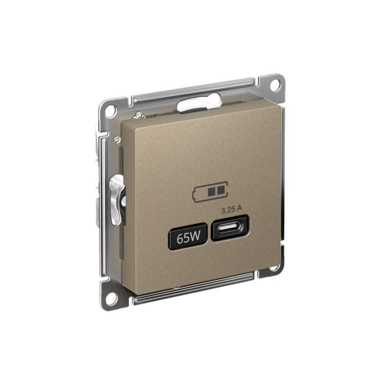 розетка usb atlasdesign тип c 65вт qc pd высокоскор. зу механизм шампань se atn000527 от BTSprom.by