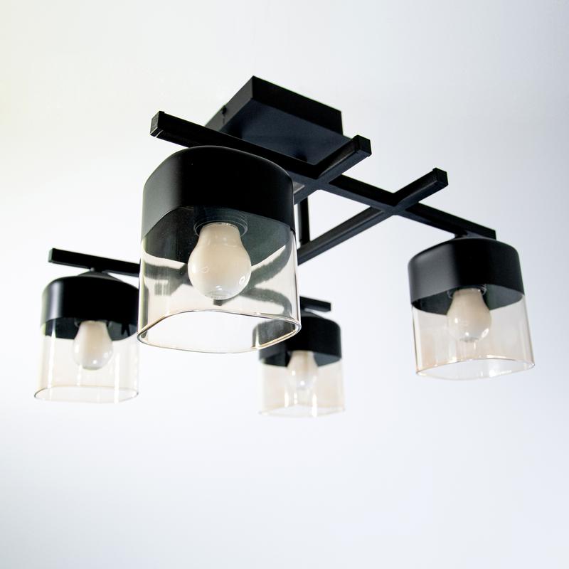  Светильник "Базиль" 141 (плафон 8421) НПБ 01-4х60-124 Е27 ИУ черн. муар Элетех 1005404676 фото в каталоге от BTSprom.by