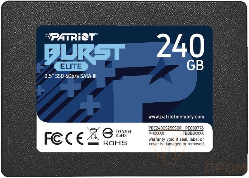 Накопитель SSD SATA III 240Гбайт PBE240GS25SSDR Burst Elite 2.5дюйм PATRIOT 1471159 фото в каталоге от BTSprom.by  Накопитель SSD SATA III 240Гбайт PBE240GS25SSDR Burst Elite 2.5дюйм PATRIOT 1471159 фото в каталоге от BTSprom.by