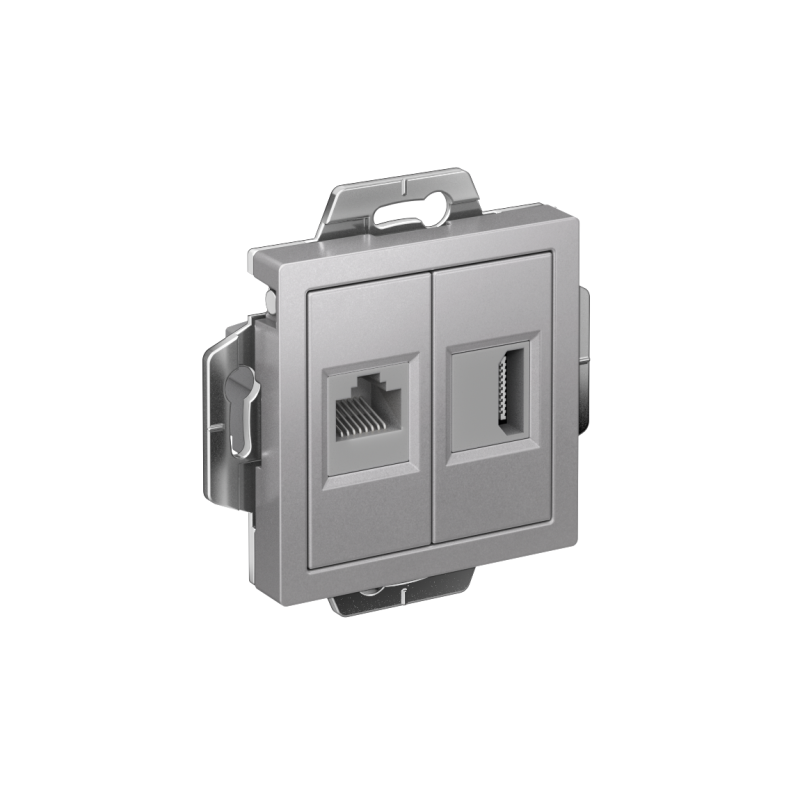 розетка 2-м сп atlasdesign hdmi + rj45 кат.5e механизм алюм. se atn000382 от BTSprom.by