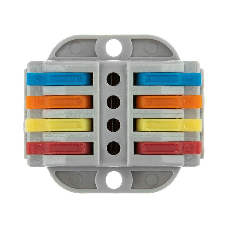  Клемма строительно-монтажная СМК проходная 222-424P 4п 0.08-4кв.мм с монтажной площадкой сер. (уп.25шт) Rexant 07-6264 фото в каталоге от BTSprom.by