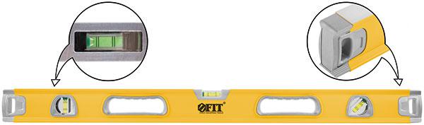 уровень "эталон" 0.5мм/м 3 глазка зеркало усил. корпус фрезер. раб. грани магниты ручки профи 1000мм fit 18274 от BTSprom.by