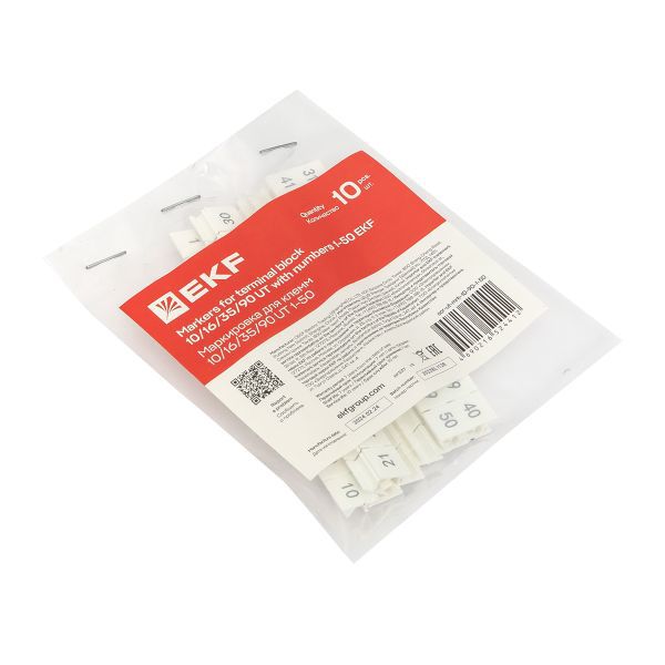  Маркировка для клемм 10/16/35/90 UT 1-50 (уп.100шт) EKF scr-ut-mrk-10-90-1-50 фото в каталоге от BTSprom.by