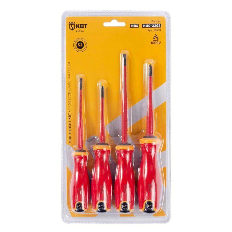  Набор диэлектрических отверток "Слим" НИО-2204 (уп.1шт) КВТ 88931 фото в каталоге от BTSprom.by