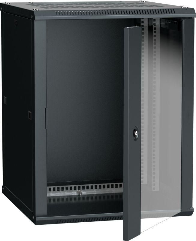 шкаф 19дюйм linea w 18u 600х600мм настен. стекл. дверь ral9005 itk lwr5-18u66-gf от BTSprom.by