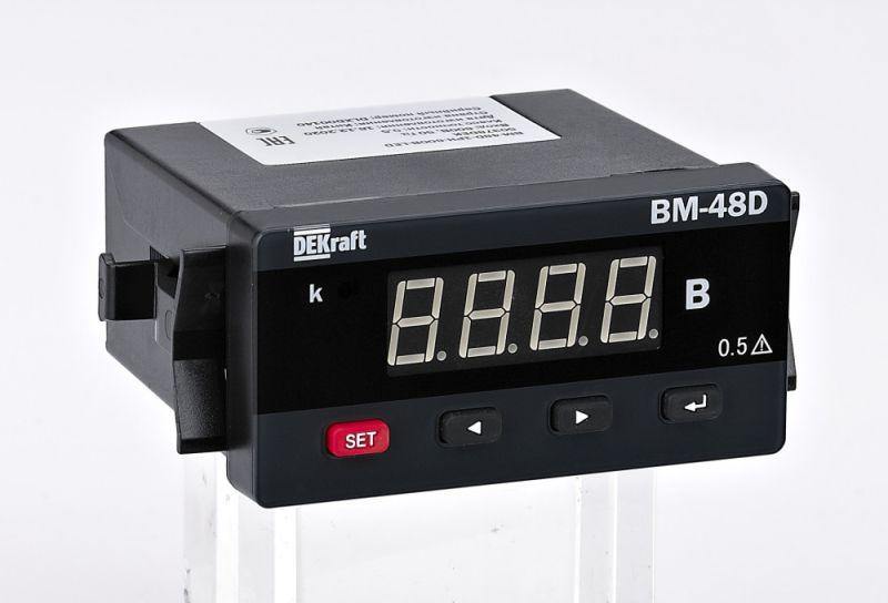 вольтметр цифровой вм-48d 1ф вх. 100в 96х48мм led-дисплей dekraft 50374dek от BTSprom.by