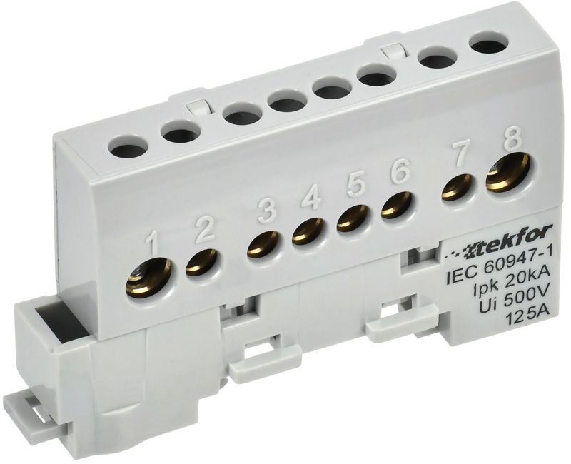 шина l "фаза" изол. на универс. держ. 8х12-8-ср tekfor iek tf-nn20-08-kl-k03 от BTSprom.by